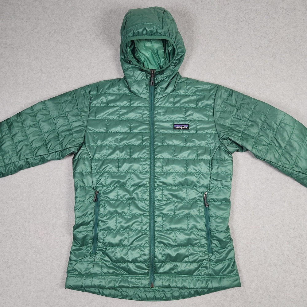 Patagonia Nano Puff Hoody Mens Small Green Primaloft Insulated Packable Hiking - Picture 2 of 15